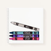 Personalisiert Crayons Notebook Notizblock (Vorderseite)