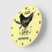 Personalisiert Crazy Chicken Lady Square oder Runde Wanduhr (Winkel)