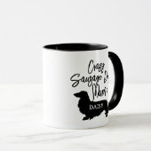 Personalisiert Crazy Sausage Dog Mum Tee Tasse Ges (VorderseiteRechts)