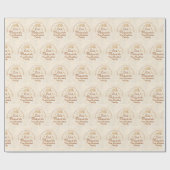 Personalisiert Cream Islamic Eid Mubarak Geschenkpapier (Flach)