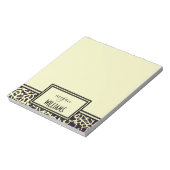 Personalisiert Cream Leopard Notepad Notizblock (Rotiert)