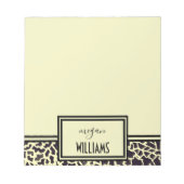 Personalisiert Cream Leopard Notepad Notizblock (Vorderseite)