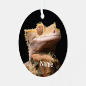 Personalisiert Crested Gecko Lizard Ornament Aus Metall (Vorderseite links)