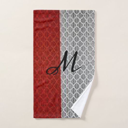 Personalisiert "Crimson and Gray" Badhandtuch Set (Handtuch)