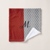 Personalisiert "Crimson and Gray" Badhandtuch Set (Waschlappen)