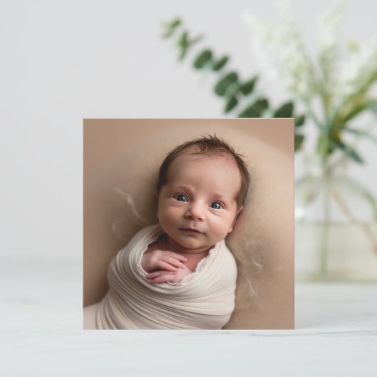 Personalisiert Crochet Neue Babykarte. Neues Baby (Stehend Vorderseite)