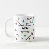 Personalisiert Croquet Mallets Hand-Illustriert Bo Kaffeetasse (Links)