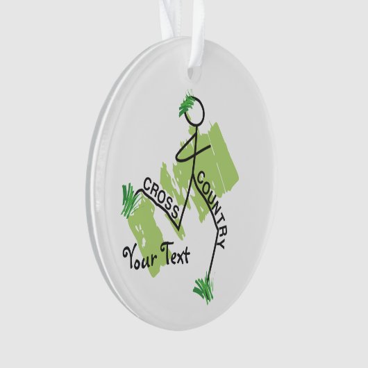 Personalisiert Cross Country Funny © Grass Runner Ornament (Vorderseite)
