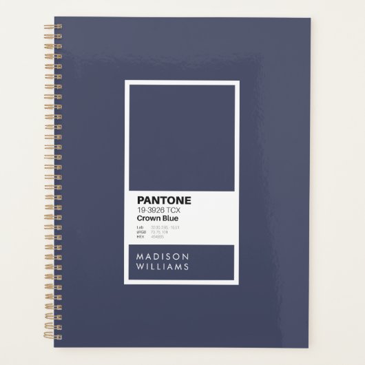 Personalisiert Crown Blue-Notebook | Individuelle  Planer (Vorderseite)