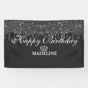 Personalisiert Crown Driving Glitzer Geburtstag Ba Banner