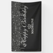 Personalisiert Crown Driving Glitzer Geburtstag Ba Banner (Vertikal)