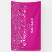 Personalisiert Crown Driving Glitzer Geburtstag Ba Banner (Vertikal)