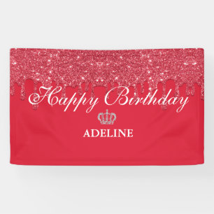 Personalisiert Crown Driving Glitzer Geburtstag Ba Banner