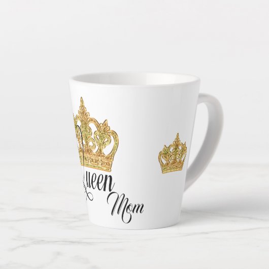 Personalisiert Crown Queen Mama Latte Tasse (Rechte Ecke)