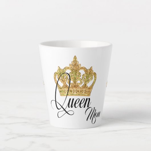 Personalisiert Crown Queen Mama Latte Tasse (Vorderseite)