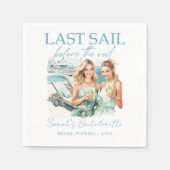 Personalisiert Cruise Junggeselinnen-Abschied Naut Serviette (Vorderseite)