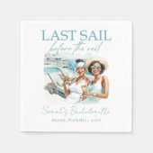 Personalisiert Cruise Junggeselinnen-Abschied Naut Serviette (Vorderseite)
