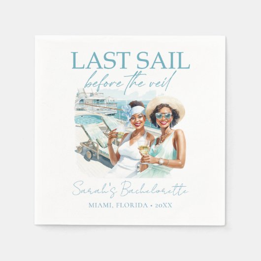 Personalisiert Cruise Junggeselinnen-Abschied Naut Serviette (Vorderseite)