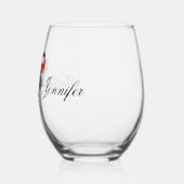 Personalisiert Cuddling Chickadees Weihnachten Weinglas Ohne Stiel (Links)