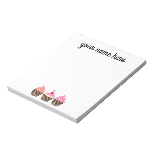 Personalisiert Cupcake Notepad Notizblock (Rotiert)
