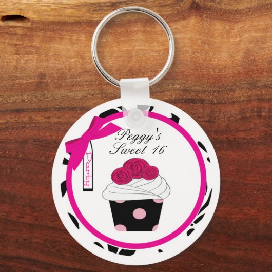 Personalisiert Cupcake Schlüsselanhänger Gefallen (Vorderseite)