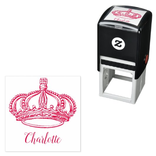 Personalisiert Cursive Skriptname und Krone Permastempel (Beispiel)