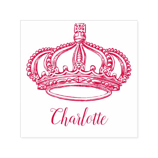 Personalisiert Cursive Skriptname und Krone Permastempel (Design)