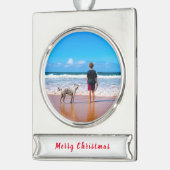 Personalisiert Custom Ihr Foto Weihnachtsschmuck Banner-Ornament Silber (Links)