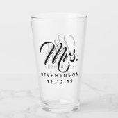 Personalisiert Custom Mrs. Mr. Couple Wedding Glas (Rückseite)