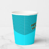 Personalisiert Cyan Blue Cool & Modern Neon Party Pappbecher (Rechts)