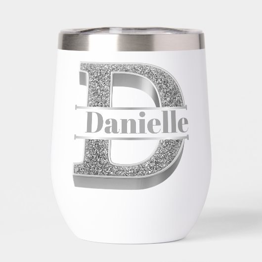 Personalisiert D Erste Silver Monogramm Ihr Name (Rückseite)