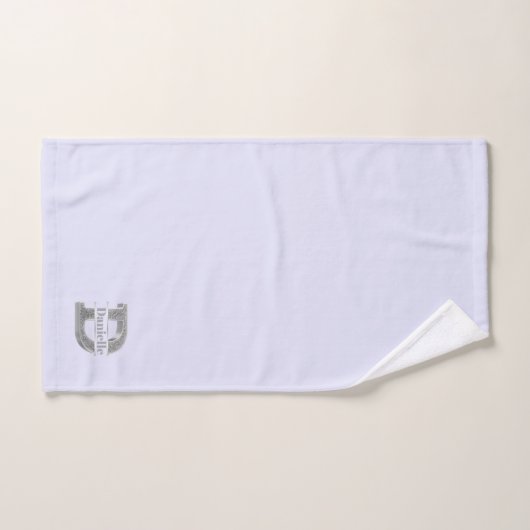 Personalisiert D Erste Silver Monogramm Ihr Name Badhandtuch Set (Handtuch)