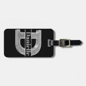 Personalisiert D Erste Silver Monogramm Ihr Name Gepäckanhänger (Vorderseite horizontal)