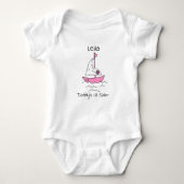 Personalisiert Daddy's First Mate Sailboat Baby Gi Baby Strampler (Vorderseite)