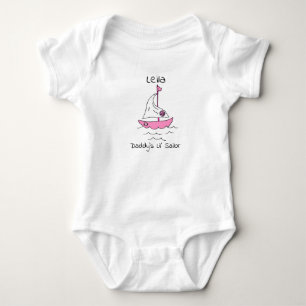 Personalisiert Daddy's First Mate Sailboat Baby Gi Strampler