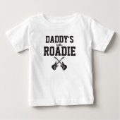 Personalisiert Daddy's Little Roadie Baby T-shirt (Vorderseite)