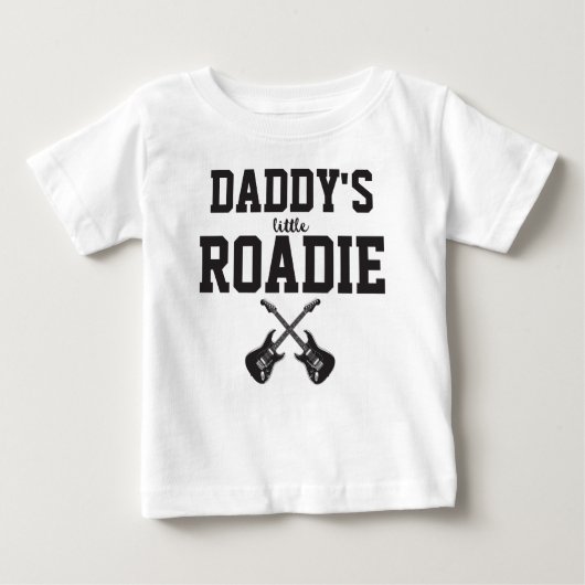 Personalisiert Daddy's Little Roadie Baby T-shirt (Vorderseite)