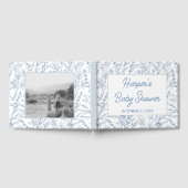 Personalisiert Dainty Blue Floral Baby Dusche Gästebuch (Voll)