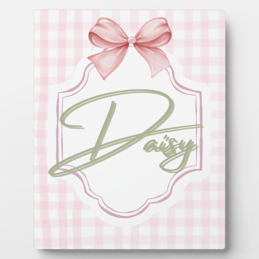 Personalisiert Daisy Baby Girl Kinderzimmer Bow&Gi Fotoplatte (Vorderseite)