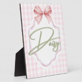 Personalisiert Daisy Baby Girl Kinderzimmer Bow&Gi Fotoplatte (Seite)