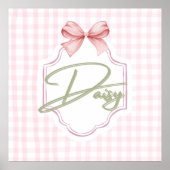 Personalisiert Daisy Baby Girl Kinderzimmer Bow&Gi Poster (Vorne)