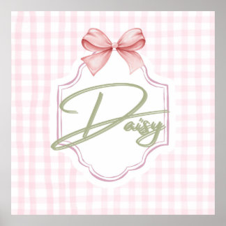 Personalisiert Daisy Baby Girl Kinderzimmer Bow&Gi Poster