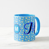 Personalisiert Daisy Mit Monogramm Erstkaffee Tasse (VorderseiteRechts)