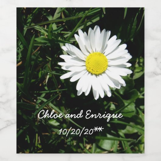 Personalisiert Daisy Wedding Weinetikett (Einzelnes Label)