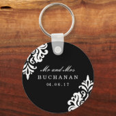 Personalisiert Damask Wedding Keepake Schlüsselanh Schlüsselanhänger (Vorderseite)