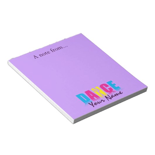 Personalisiert Dance Dancer Notizblock (angewinkelt)