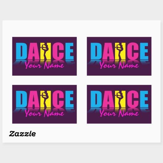 Personalisiert Dance Dancer Rechteckiger Aufkleber (Blatt)