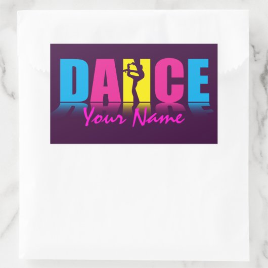 Personalisiert Dance Dancer Rechteckiger Aufkleber (Tasche)