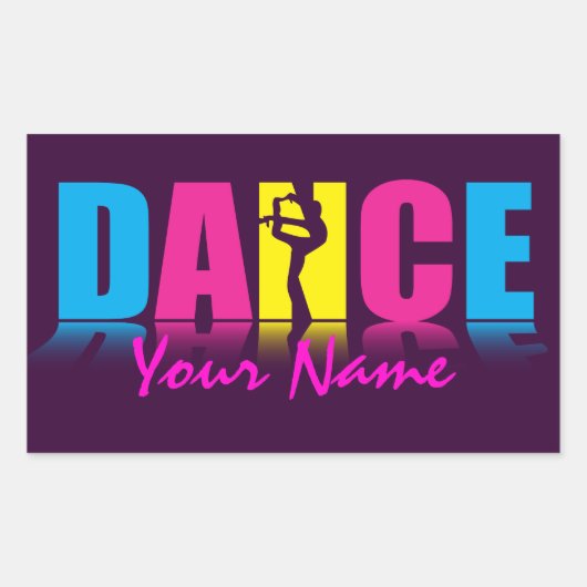 Personalisiert Dance Dancer Rechteckiger Aufkleber (Vorderseite)