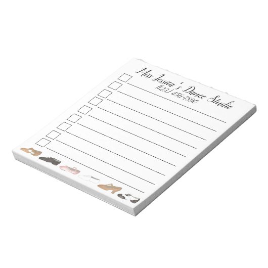 Personalisiert Dance Studio Ballet Gestochen Jazz  Notizblock (Rotiert)